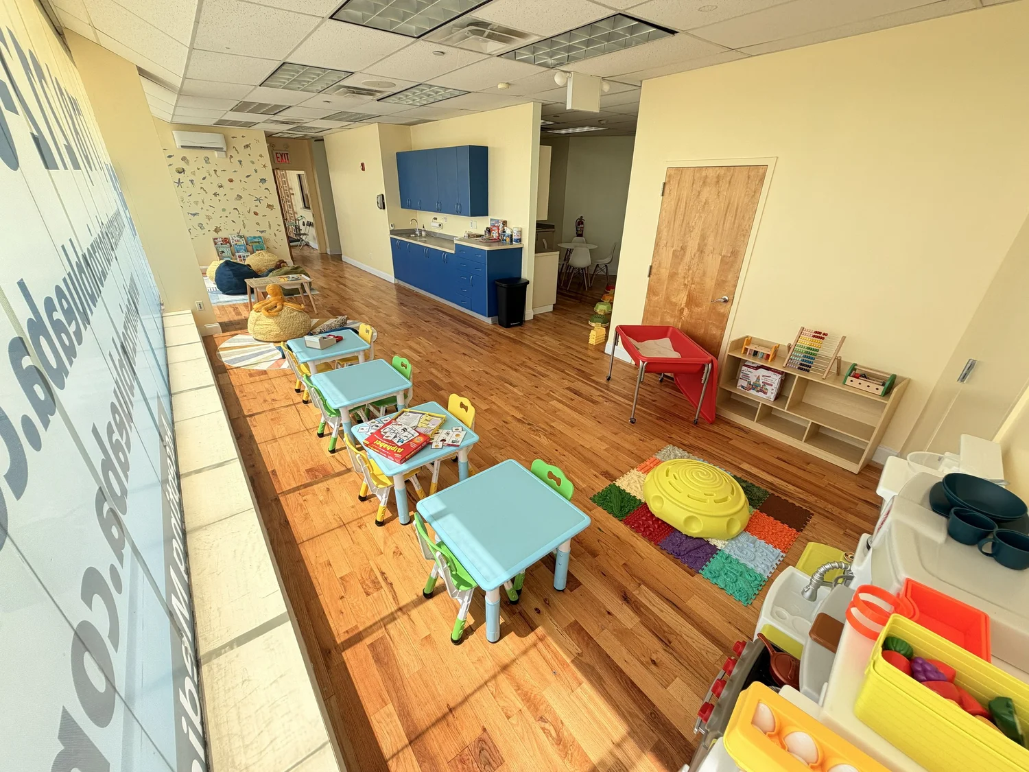 Bright, colorful children's playroom at the Horizon Blue ABA Bronx Center